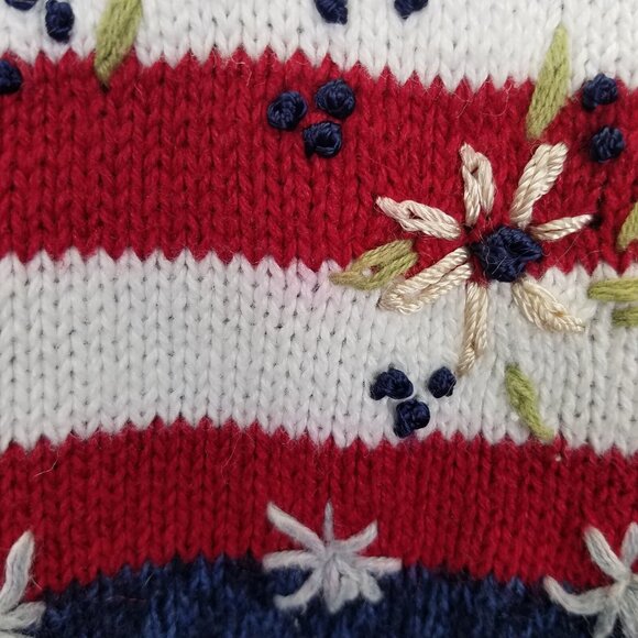 Heirloom Collectibles Cardigan Sweater Women M America USA Teacher Patriotic VTG - Picture 10 of 15